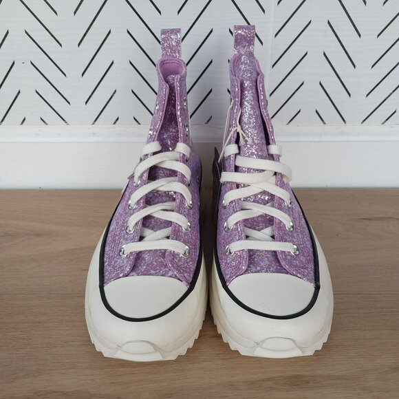✨Converse Run Star Hike Platform Hi 7.5 Men Shoes Sneaker Glitter Purple A10096C - Picture 4 of 9